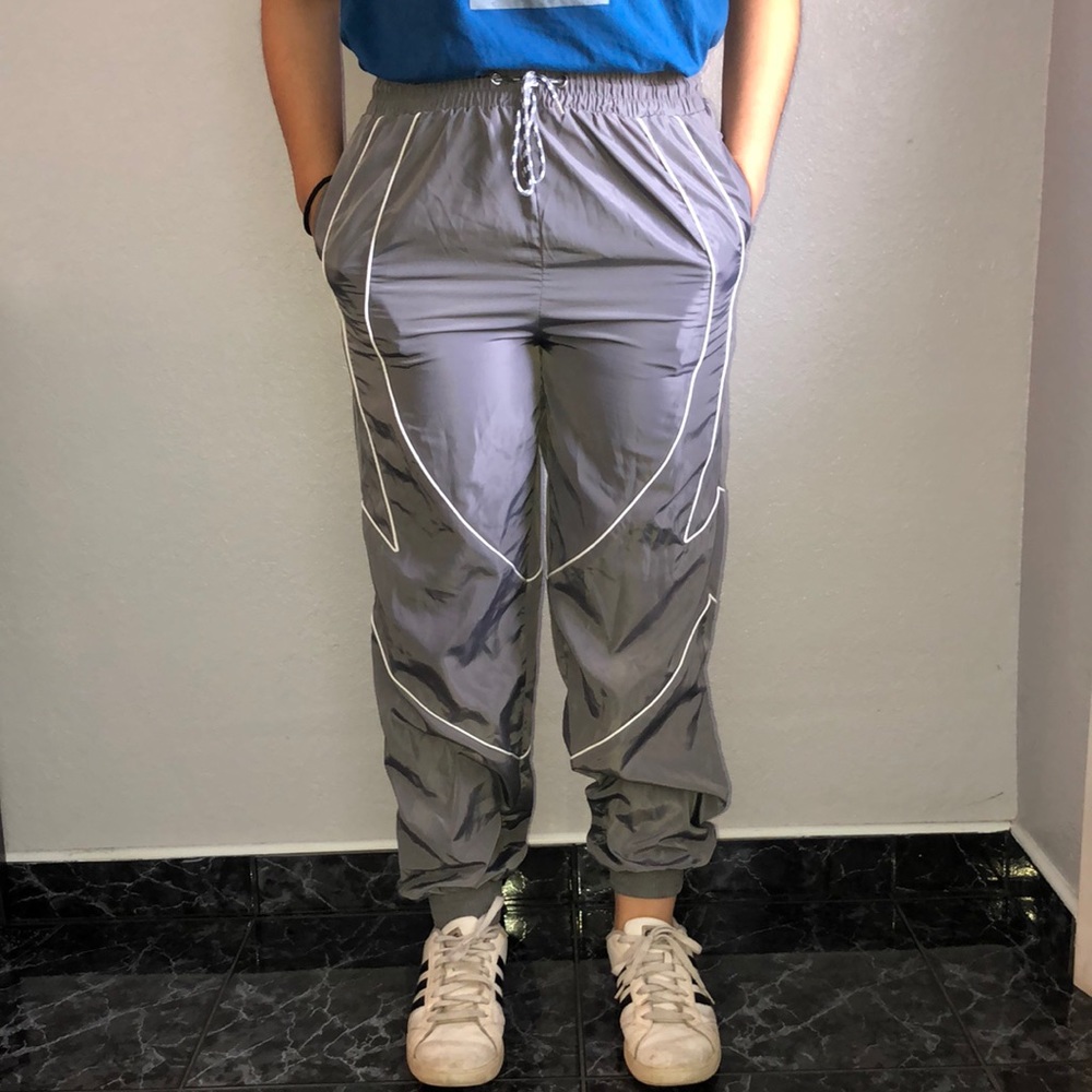 Unisex Forever 21 Track Pants Light Gray